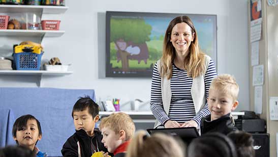 teacher and students in classroom