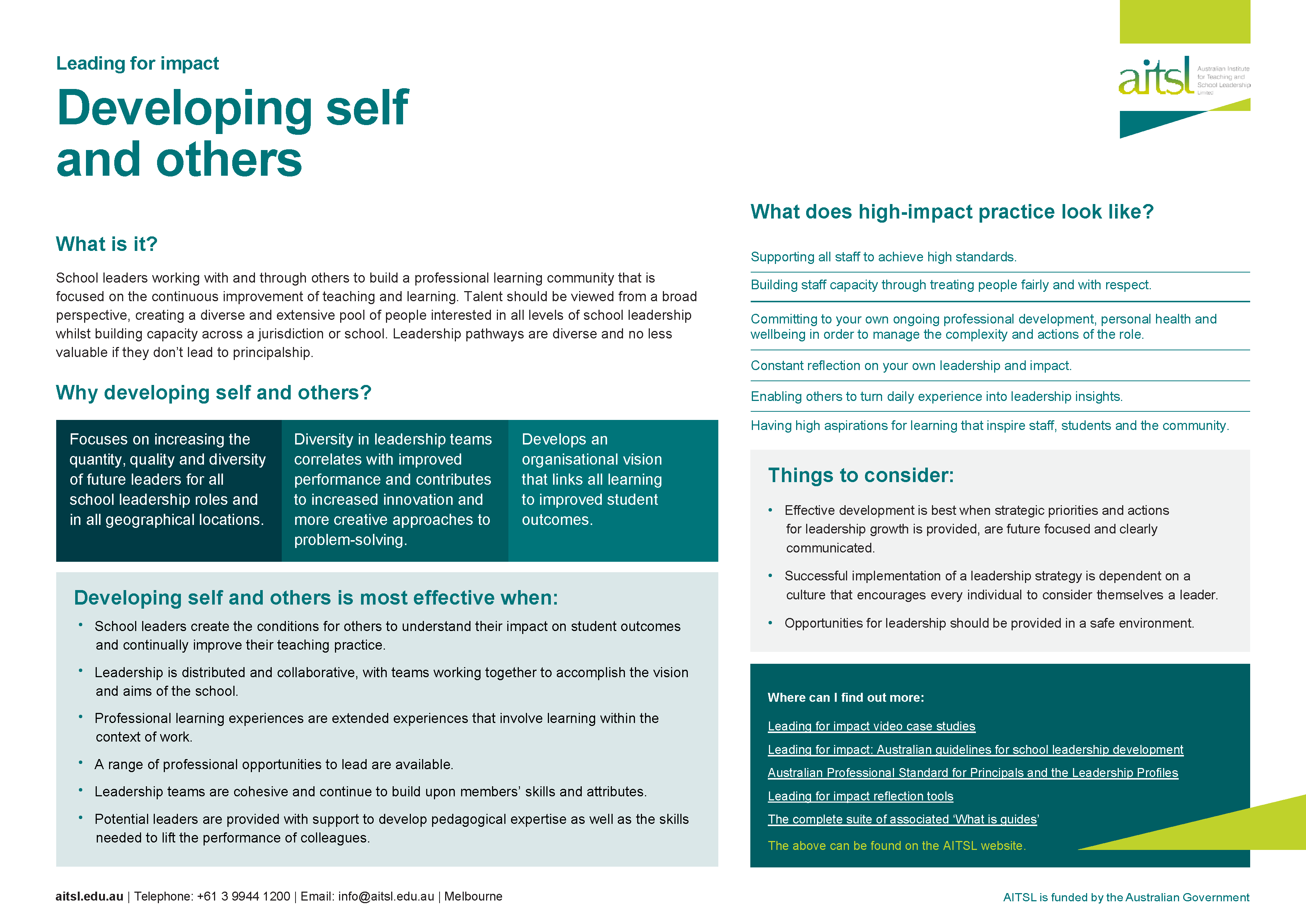 Developing self and others