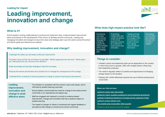 Leading improvement innovation and change