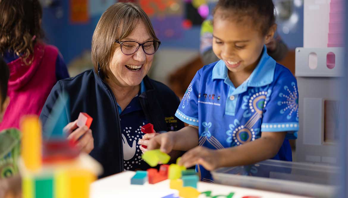 teacher with student