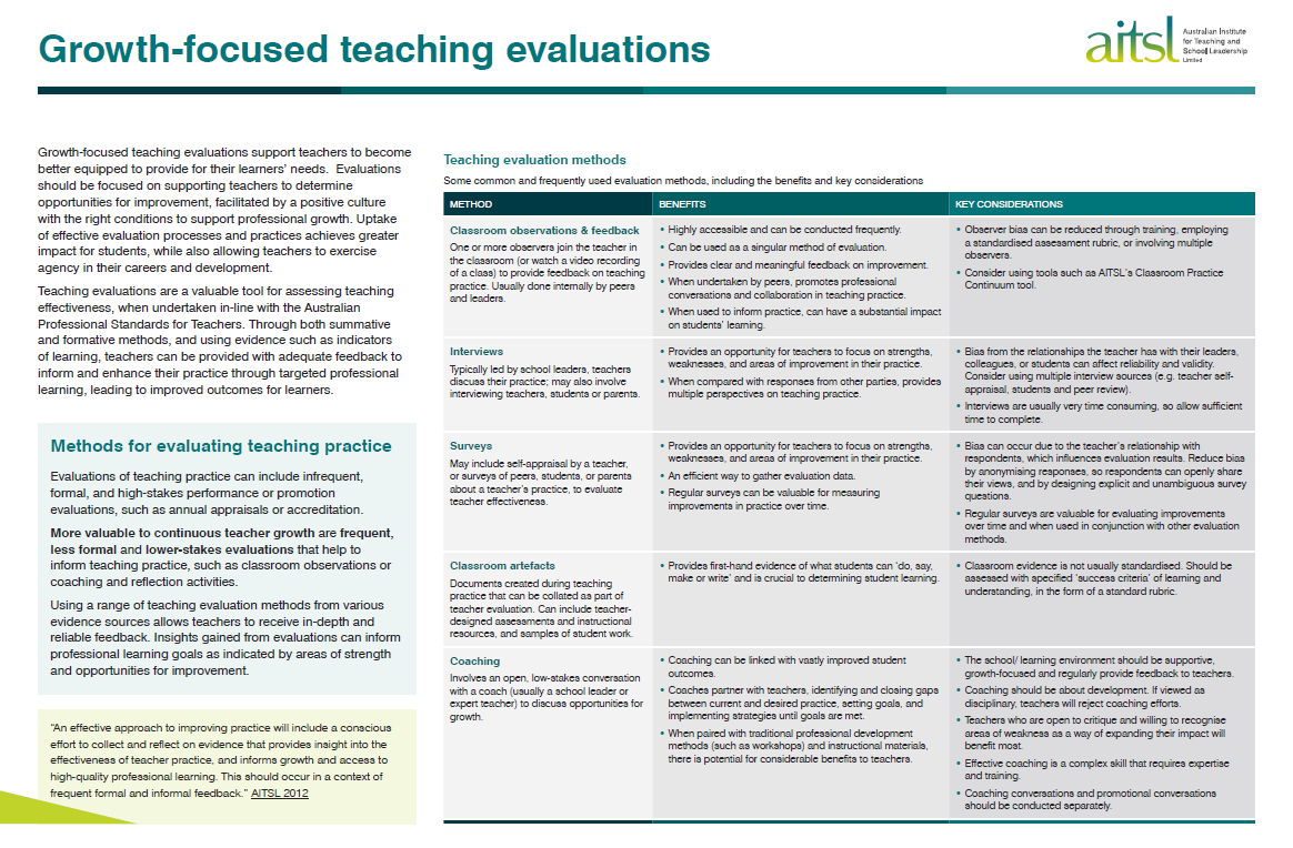 Growth-focused teaching evaluations